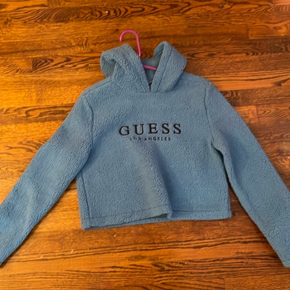 NEW Guess Blue Teddy Hooded Jacket 🩵 - Picture 1 of 5